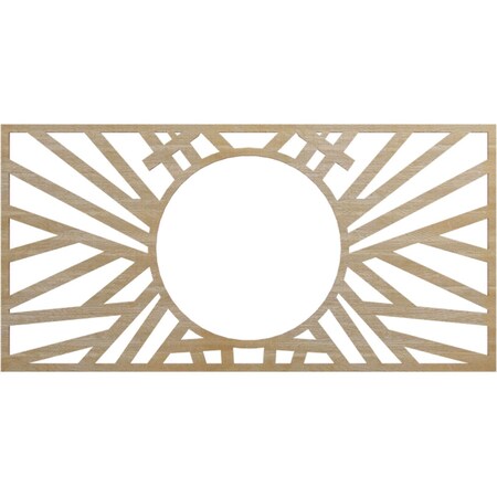 Ekena Millwork Hoover Wood Fretwork Pierced Ceiling Medallion, Hickory, 24"W x 12"H x 8 7/8"ID x 1/4"T CMWP24X12X0250HOHI